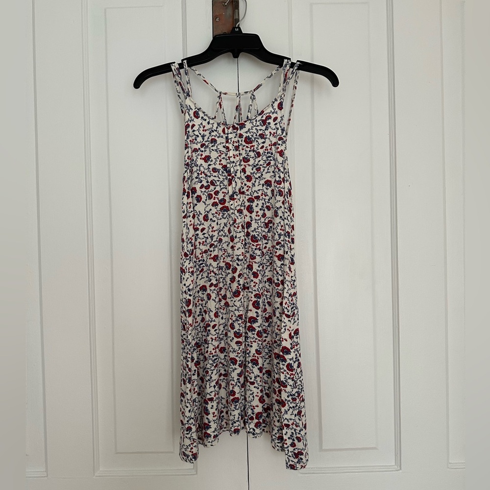 Pull&Bear • Red, White & Blue Floral Sun Dress • Size XS